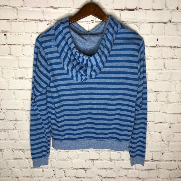 Obey Propaganda Blue Stripped Oversized Hoodie - Picture 4 of 4